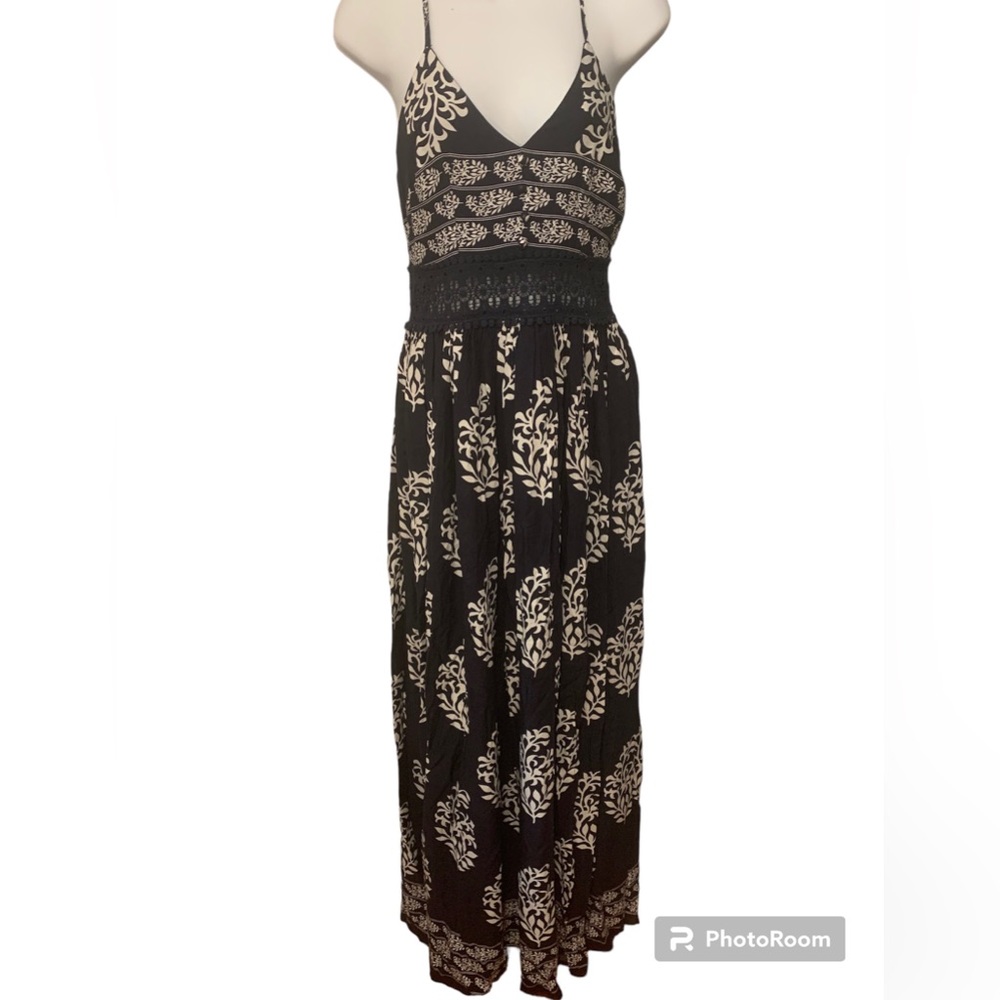 FASHION NOVA Holy Slit Maxi Dress Navy Size S NWT